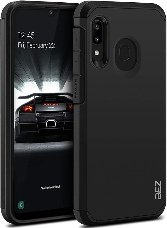 BEZ Case for Samsung A20e Phone Case, Shockproof Cover Compatible with Samsung Galaxy A20e, Shock Absorbing, Heavy Duty Dual Layer Tough Cover, Black