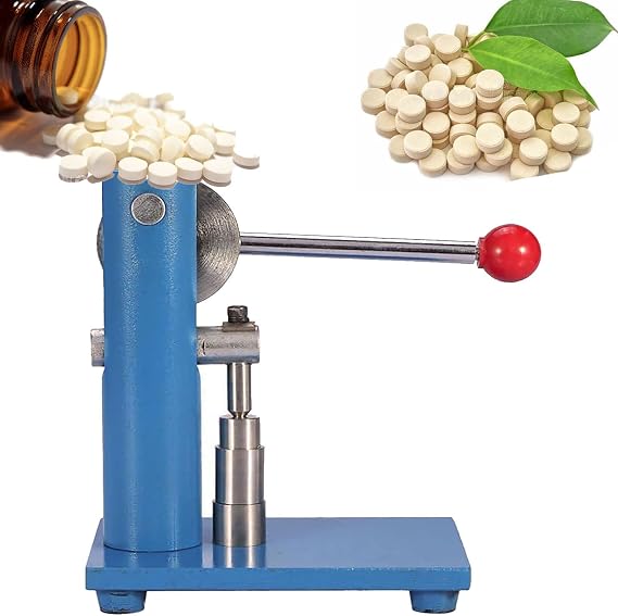 Tablet Press Machine Lever-type Tablet Press (6-12mm) Manual Steel Single Punch Powder Tablet Press Machine Pill Stamping Maker Tableting Tool10mm
