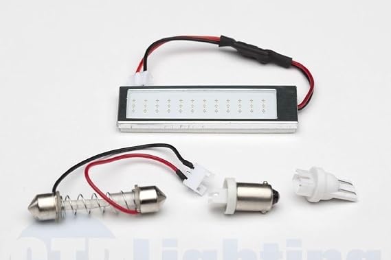 GTR Lighting LED Bulb, White 44mm Loop-Connection Large Panel Type Festoon, Universal Upgrade for Interior Dome & Map Lights, Ultra Bright Plug and Play Replacement, (1x GTR.LED195)