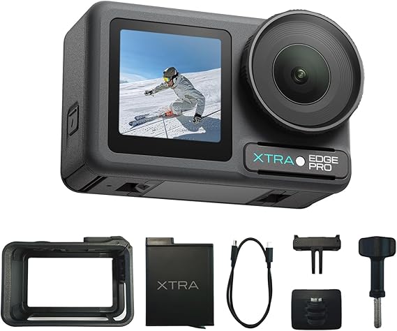 Pro Action Camera, 4K Vlogging Camera with 1/1.3'' Sensor, 65ft Waterproof, Night View & Stabilization for Cycling, Diving, Sports Shooting