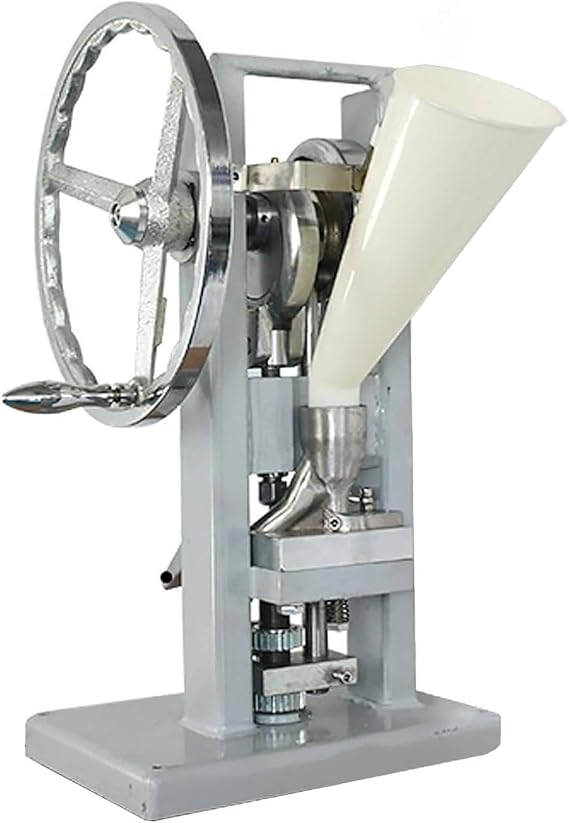 Manual Tablet Punch Press,Hand-Crank Stainless Steel Pill Maker for DIY and Laboratory Use, Lab Use Manual Tablet Press，15000 Pa 0-6mm Thickness Adjustable Pill Tablet Press Machine,0-2000Pcs/H