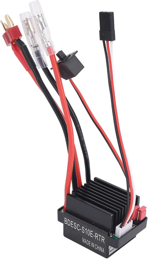 60A Brushed ESC Electronic Speed Controller, Continuous Current for RC Car Models, Boats, Compatible with 390 540 550 Motors
