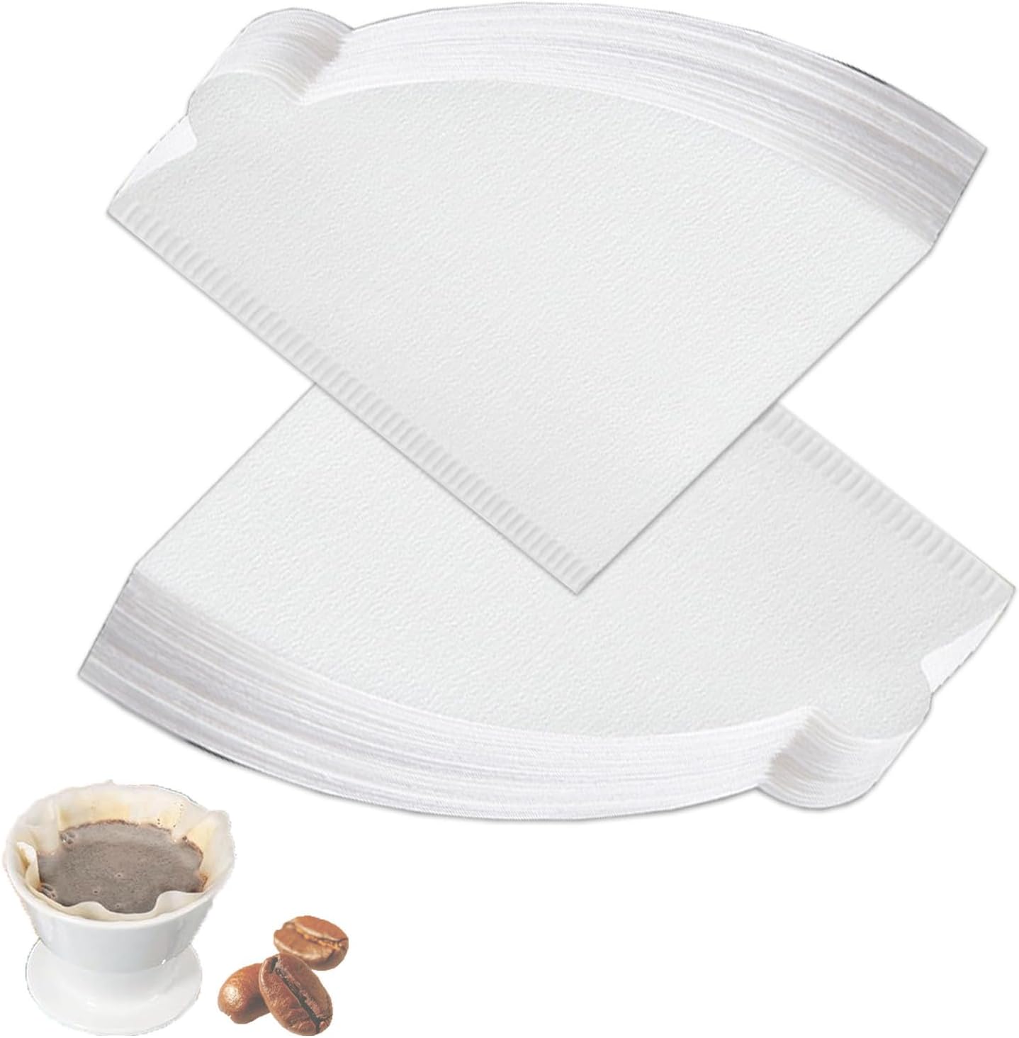 100 PCS Coffee Filter Papers, Disposable Unbleached Coffee Filters Papers Compatible with Size 02 Cone Filter Paper for Coffee Dripper Pour Over Coffer Makers 1-4 Cups, White