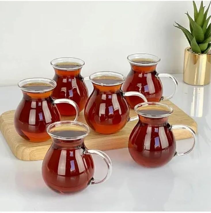 ARVALE 12 Arbitrary Ala Tea Cup Sets - Borosilicate Glass Cup Fire Resistant That Can Contact Fire