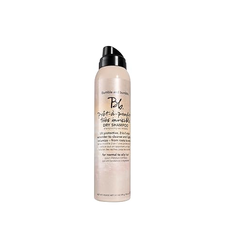 Bumble and bumble. Pret-a-powder Tres Invisible Volumizing Dry Shampoo | Volumizing, Dry-Cleansing, UV Protective + Absorbs Oil | Curly, Wavy, Straight