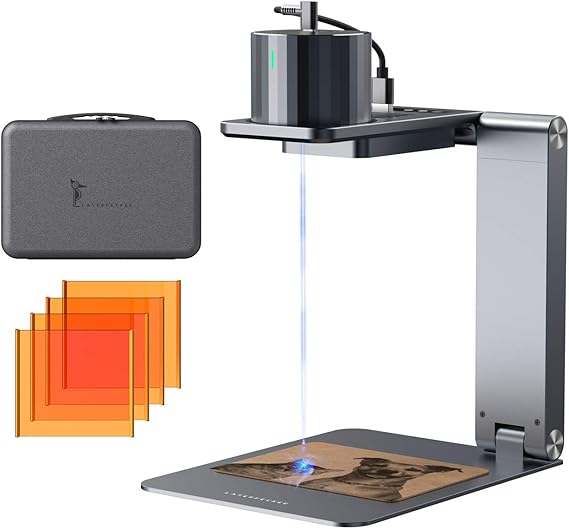 LaserPecker Pro Laser Engraver Laser Engraving Machine Cutter Etching Etcher for Wood Leather Portable Compact Desktop Stand Handheld with Stand Case (Super)