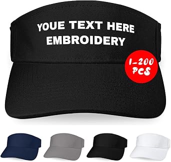 Custom Visor Hat Embroidered Add Your Name Text Sun Sports Cap for Men Women