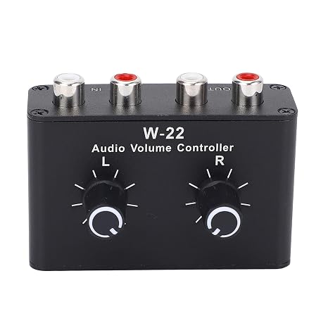 3.5mm Volume Control Box, Stereo Audio Balance Controller with Knob, Passive Attenuator for Headphone Amp Mixer, Line Level Volume Adjuster