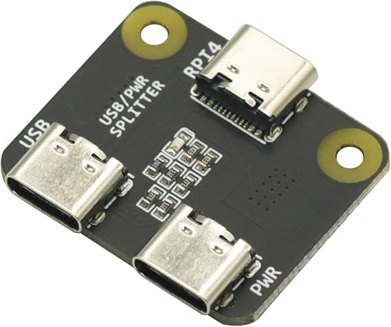 Type-C Interface Power Splitter is Suitable for Raspberry Pi 4 USB 1 to 2 Module, 1 in 2 Type-C Power Splitter