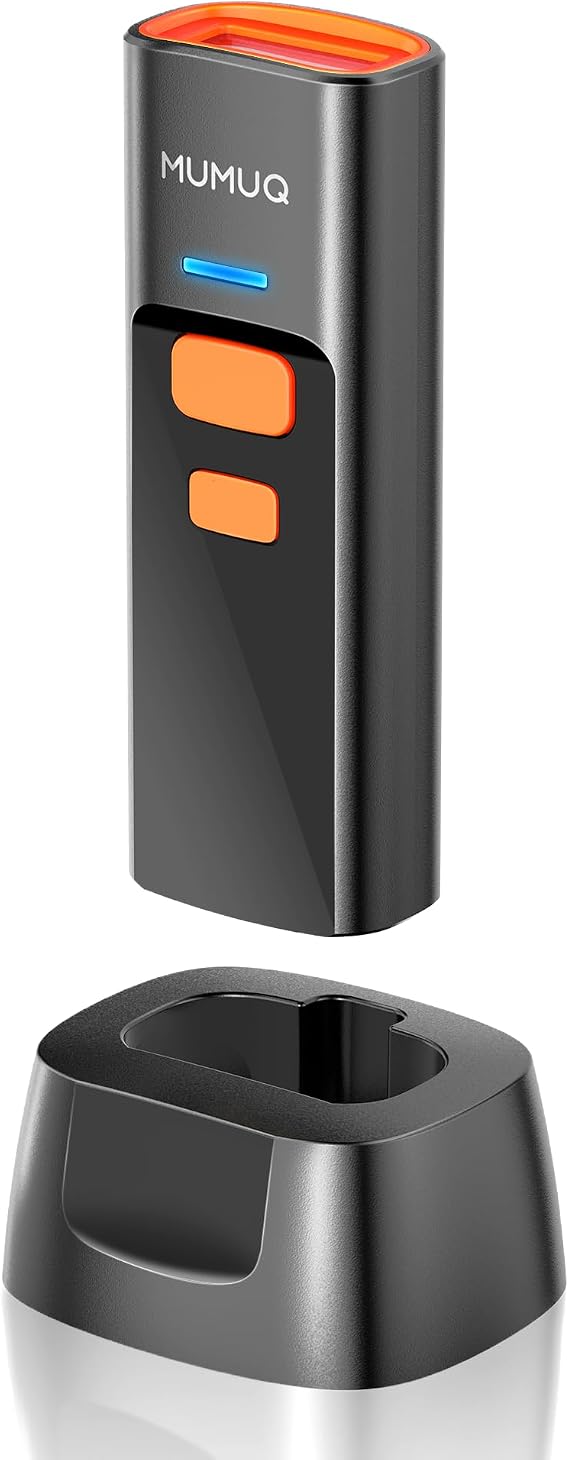 Wireless Mini Barcode Scanner, 1D/2D QR Bar Code Reader with Charging Dock
