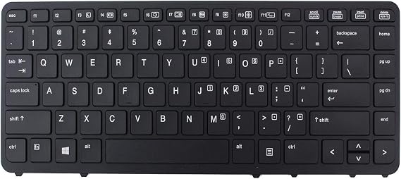 ACOMPATIBLE Replacement Keyboard for HP EliteBook 840 G1 G2 / 850 G1 G2 / HP ZBook 14 Mobile Workstation Series Laptop with Backlight (Black Frame No Pointer)