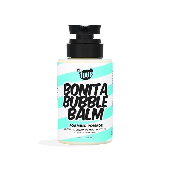Bonita Bubble Balm Foaming Pomade Cream to Foam Styling Pomade for Curly Hair, Wavy Hair & Natural Styles Lightweight Hair Mousse Alternative with Shine, Frizz Control & Definition, 8oz