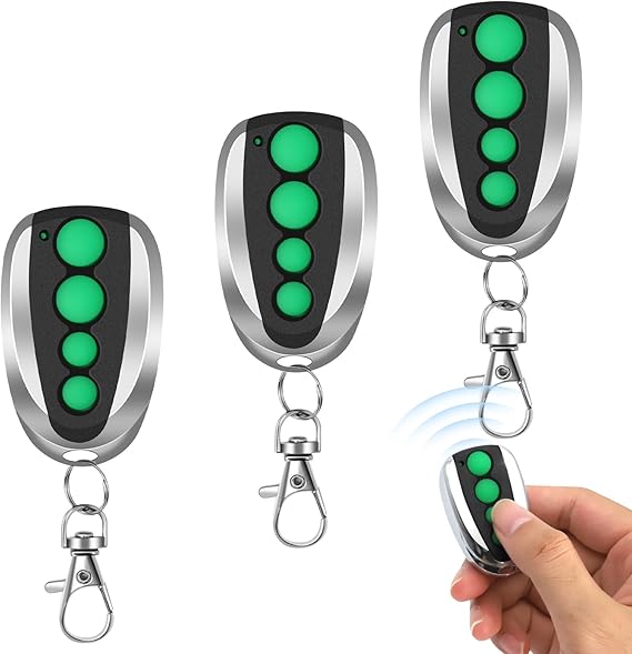 3 Pack Garage Door Remote Compatible with TOPENS M12, Garage Door Opener with 4-Button Wireless Transmitter for Automatic Swing Sliding Gate Opener Garage Door Opener