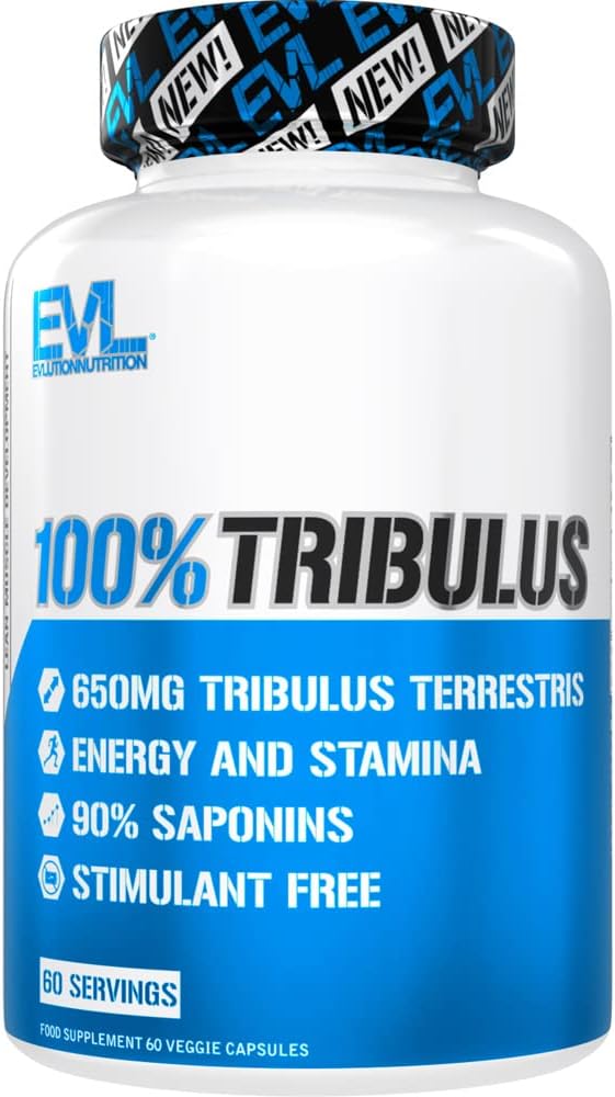 EVL Pure Tribulus Terrestris for Men - Testosterone Booster - 60 Servings | Performance Maximizing - Tribulus Terrestris with 90% Saponins - Plant Based Stamina Strength and Energy Pills for Men