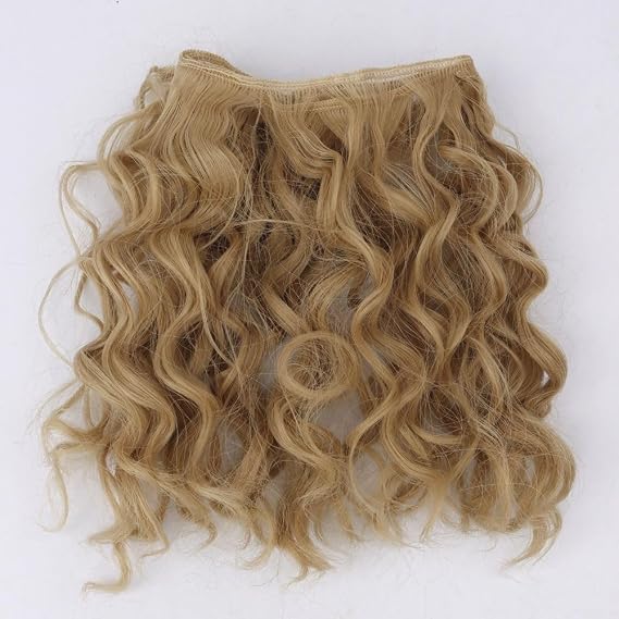 BJD Doll Hair Curly Synthetic Weft 15x100cm Short Curly Doll Hair for Rerooting DIY Wig Making Accessories for 1/3 1/4 1/6 BJD SD Dolls(Style 6)