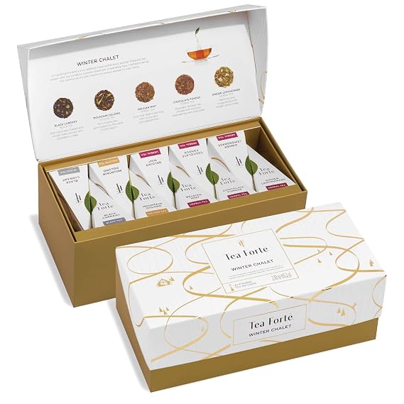 Tea Forte Tea Sampler, 20 Pyramid Infuser Bags, Premium Tea Gift Set