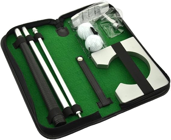 Neon Executive Gift Portable Golf Putter Set Kit with Ball Hole-Cup for Travel Indoor Golf Putting Practice
