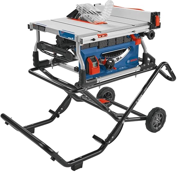 BOSCH GTS15-10 Table Saw 10 Inch Portable Jobsite Saw with Gravity-Rise Wheeled Stand, 15 Amp, 32-1/8 Inch Rip Capacity, 4 HP