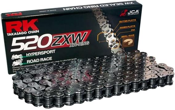 RK Racing Chain CC520ZXW-170 Chrome 170 Link XW-Ring Premium High Performance Chain with Connecting Link