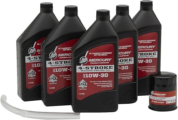 Mercury 8M0107510 10W-30 4-Stroke Outboard Oil Change Kit for Mercury 2.1L 75/90/115hp EFI Outboards - 8M0107510