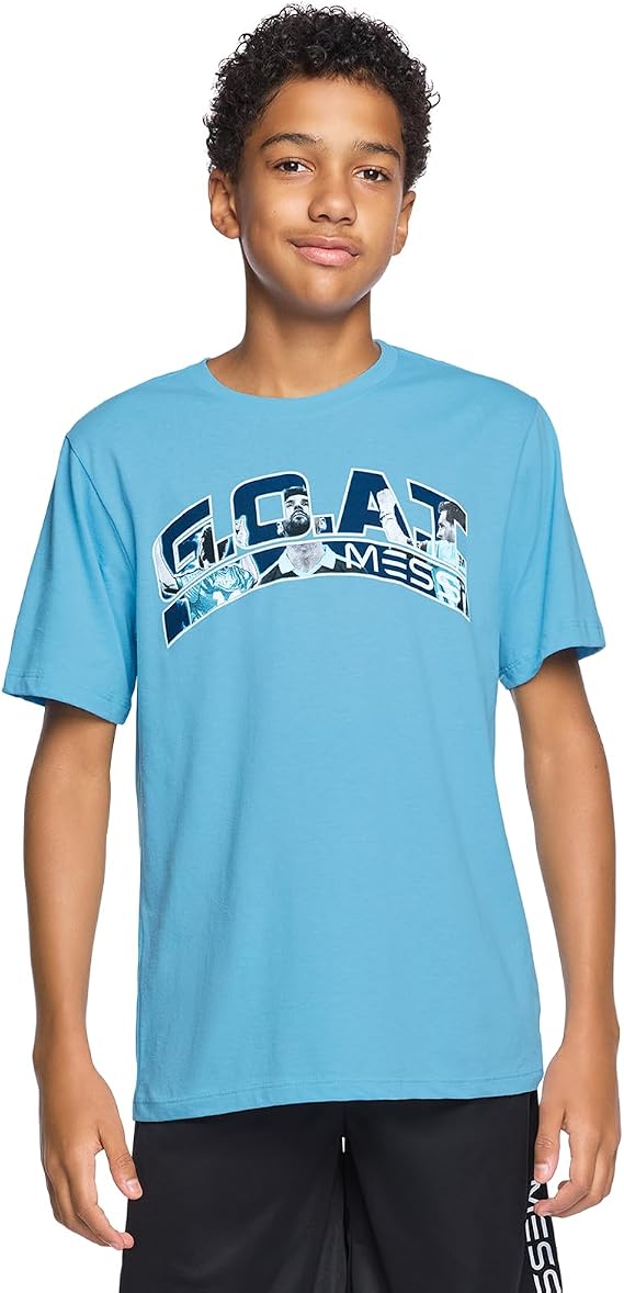 Messi Boys' Lifestyle Short Sleeve T-Shirt, Slim-fit Graphic Tee