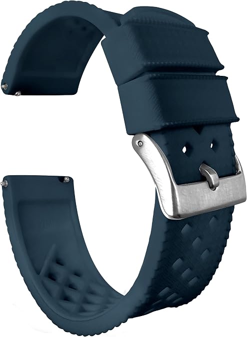 22mm Navy Blue - BARTON Tropical-Style 2 Watch Bands - Quick Release - Choose Strap Color & Width