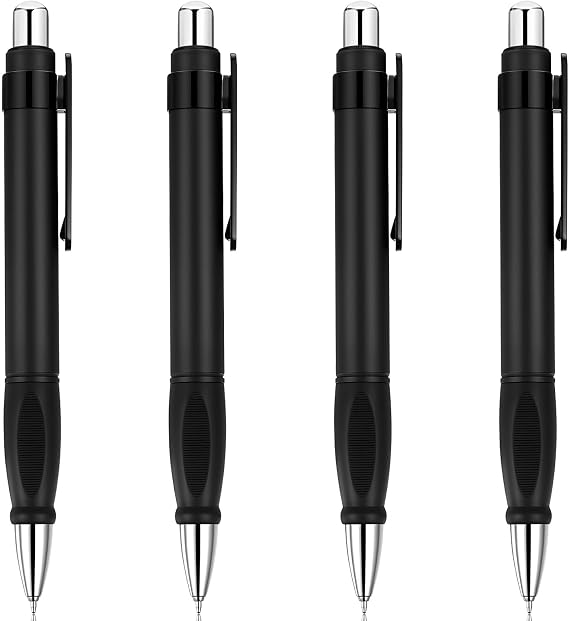 Sibba Black Retractable Ballpoint Pens 4Pack, Extra Large Ballpoint Pens