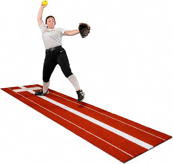 Softball Pitching Mat with Non-Slip SureGrip Backing | Softball pitching mat with non-slip SureGrip backing and cushioned foam for indoor or outdoor practice.