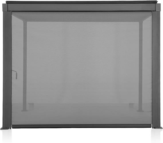 Mirador Accessory - 10Ft Side Shade Screen for Mirador pergola 80/88 Series, Crank, Enhance Outdoor Living Space with Sun Shade, Wind Block, UV Resistant, Charcoal, not pergola