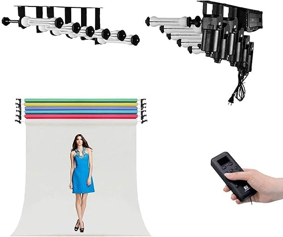 6 Roller Motorized Electric Wall Ceiling Mount Background Support System with Remote