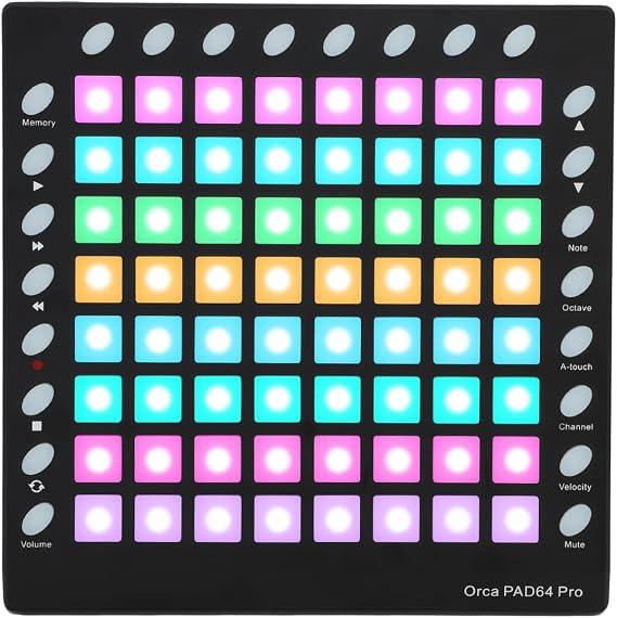 MIDI Drum Pad Controller MIDI Strike Pad 64 RGB Backlit Velocity