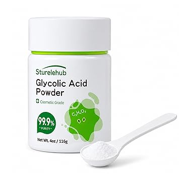 Glycolic Acid Powder, 4OZ / 116g, 99.9% Purity, Cosmetic Grade, DIY Glycolic Acid Mask, Make Your Own Glycolic Acid Lotion and Serum, Glycolic Acid Powder For Homemade Cosmetics