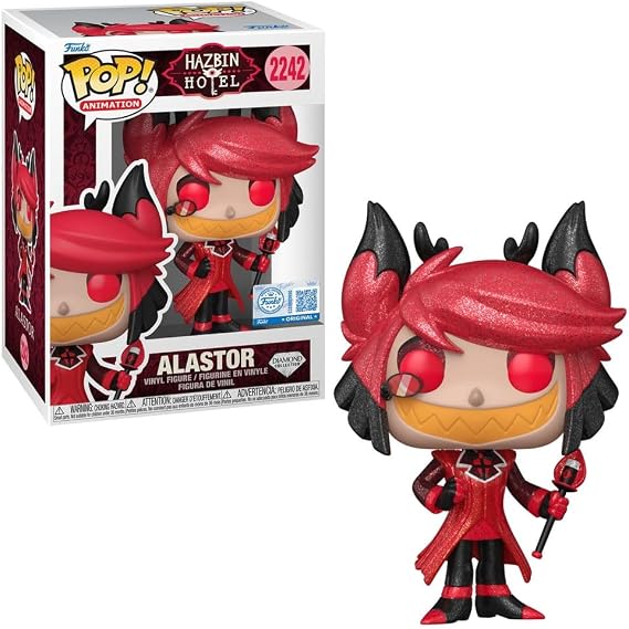Funko Pop! Animation Hazbin Hotel Alastor Diamond Glitter Exclusive Vinyl Figure #2242, 5.1 Inches