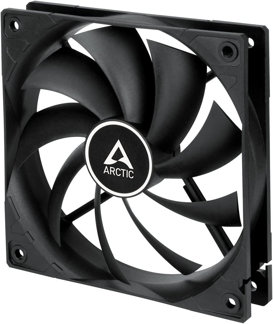 ARCTIC F12 - PC fan, 120 mm standard case fan, silent fan, standard body case fan, push or pull configuration possible, 1350 RPM - black