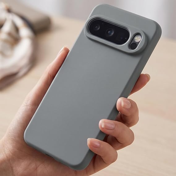 Google Pixel 10 Pro Kılıf Kamera Korumalı Mikrofiber Astarlı Lansman Gri
