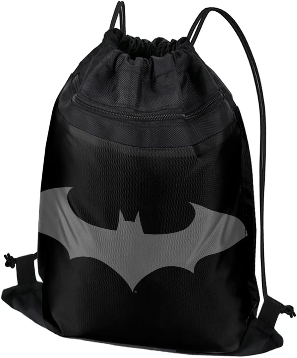 LOGOVISION Batman Hush Logo Drawstring Backpack Sports Bag Sackpack 17 x 13, Perfect for Gym, Yoga or Practice
