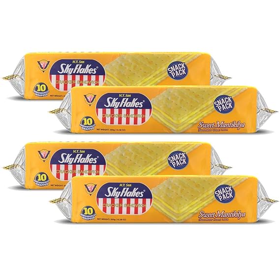 M.Y. San Cracker Sandwich Sweet Mantikilya (Sweet Butter Cream) Flavor, 300g (10.58 oz) 4 Pack