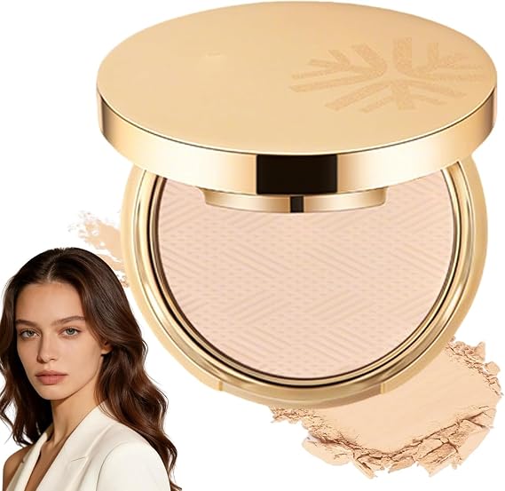 Waterproof Setting Matte Powder Compact, Matte Oil Control Flawless Foundation Powder, Long Lasting Full Coverage Face Concealer, Controls Shine, Smooth Fine Lines, for All Skin Types (Skin tone)