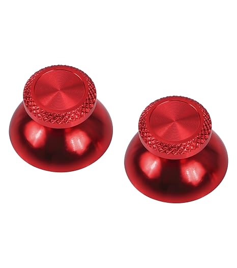 Ceozon Replacement Metal Thumb Grips Accessories for Ps5 Controller Thumbsticks Swap Joysticks Repair Kit (Red)