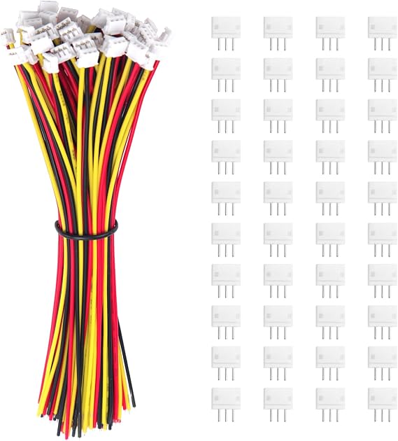 40 Sets Mini Micro JST 1.5 ZH 3 Pin Connector Plug Male with 150mm 26AWG Cable & Female Connector