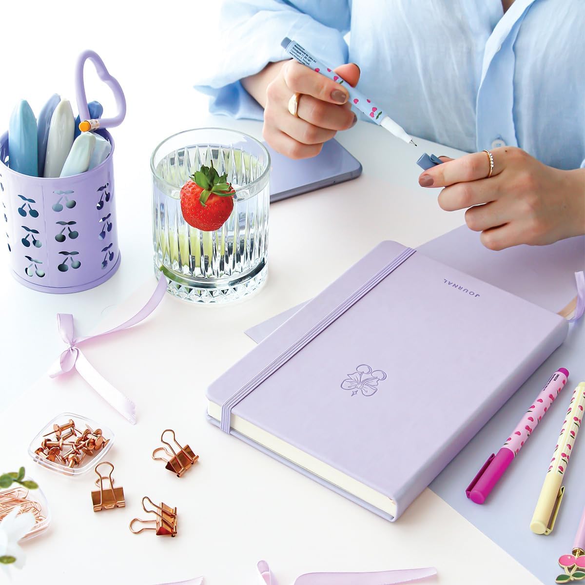 A5 Bullet Journal Dotted Notebook 140 gr. 80 Leaf Lavender Mist