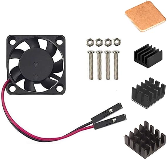Easycargo Raspberry Pi 4 Heatsink Fan Kit for Cooling Raspberry Pi 5 4 3, 30mm Fan Heatsink for Electronics Robotics Development Boards DIY 3007 30x30x7mm 5V 3.3V Quite Mini Fan Small (Black 1 Pack)