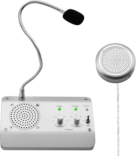 CHROX Window Speaker System, Dual Way Window Microphone Intercom Speaker, Intercom System for Business, Office, Counter, Bank And Station,110V-240V