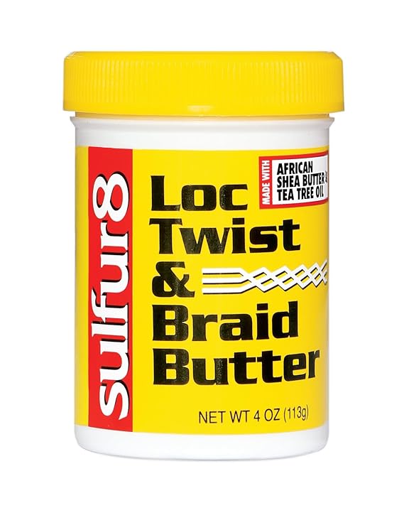 SULFUR8 Loc Twist & Braid Butter 4 oz Moisturizing Hair Butter for Locs, Twists & Braids, Helps Soften & Condition Hair, Adds Shine & Controls Frizz, Fresh Lightweight Formula for All Hair Types