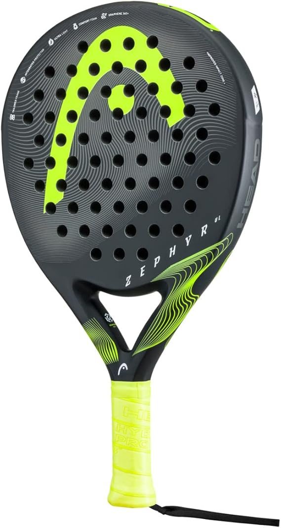 HEAD Graphene 360+ Zephyr Padel Paddle/Racket Series (Zephyr, Pro & UL) | Graphene 360+ technology with Comfort Foam for lightweight power, stability, and exceptional maneuverability.