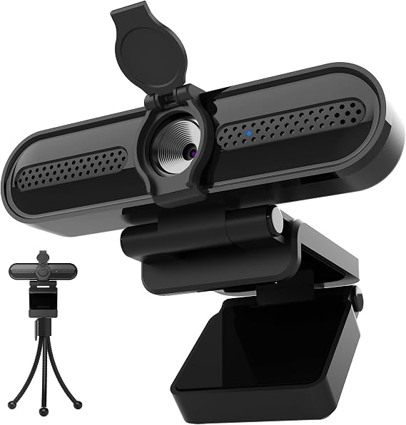 W4DS HD Webcam for PC, 1080P 60fps Webcam with Microphone, HD Light Correction, Privacy Cover and Tripod, 78°Wide Angle, Plug &Play for Video Calling and Streaming, Zoom/Skype/Teams/Mac