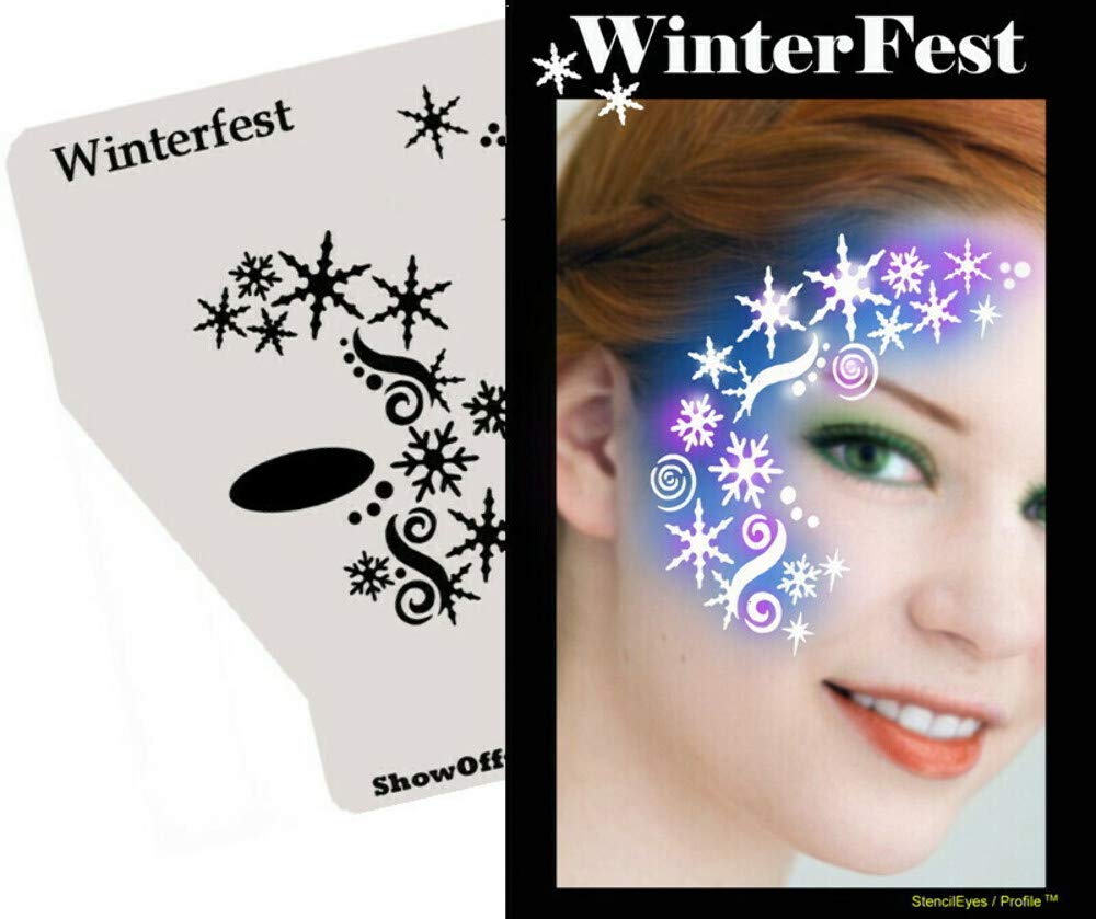 Face Painting Stencil - StencilEyes Profile Holiday Holly