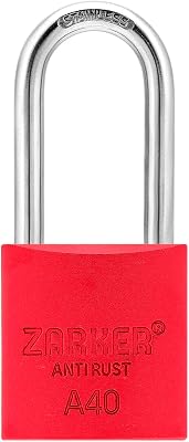 A40 Keyed Padlock Aluminum Body, Stainless Steel ShackleSUS 304, Red, 1-Pack