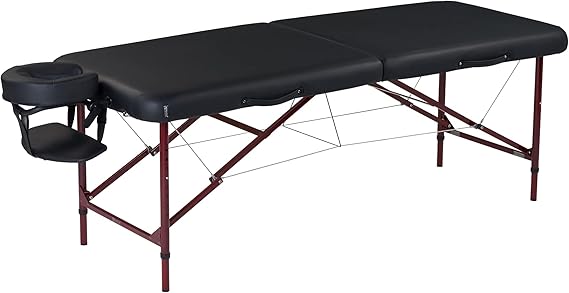 Master Massage Zephyr Lightweight Portable Massage Table Package- Tattoo Table- Spa Bed (Black, Maroon)