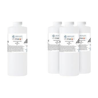 Lab Alley Triethanolamine 99%, Lab Grade - 4 Liters (Pack of 4 x 1 Liter Bottles)